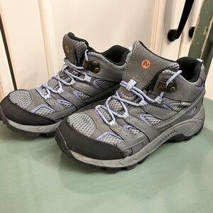 MERRELL Moab 2 Waterproof Mid Hiking Boots MK162260 Big Kids 13.5M Gray Blue